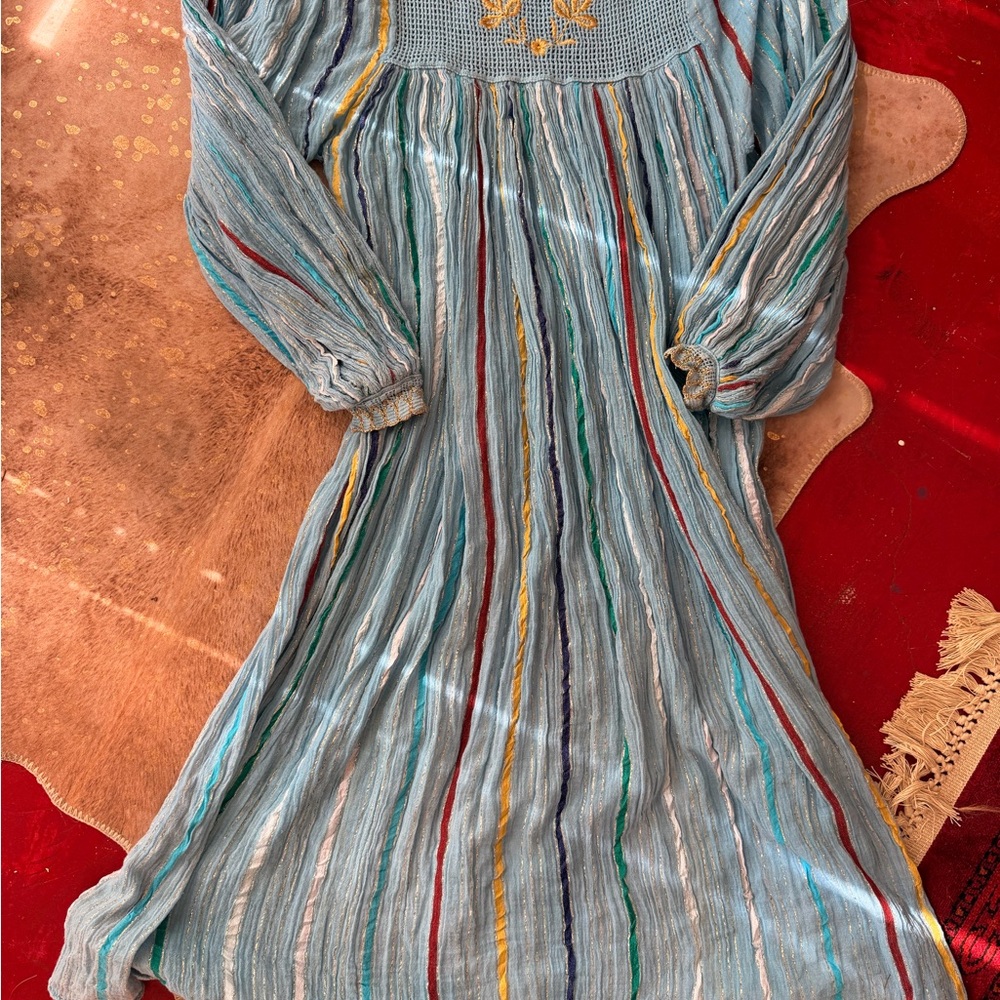 Striped Vintage 70’s Bohemian Maxi Dress - Picture 3 of 9